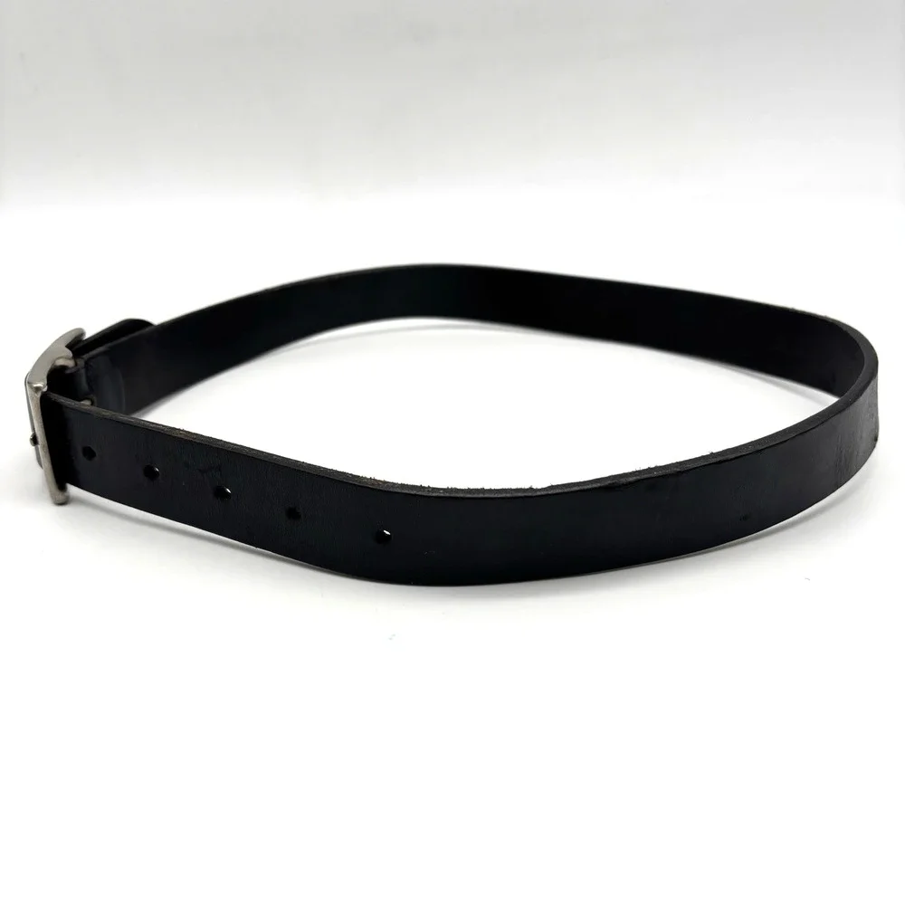 Vintage 90s J. Crew Black Genuine Leather Unisex Belt 26-32